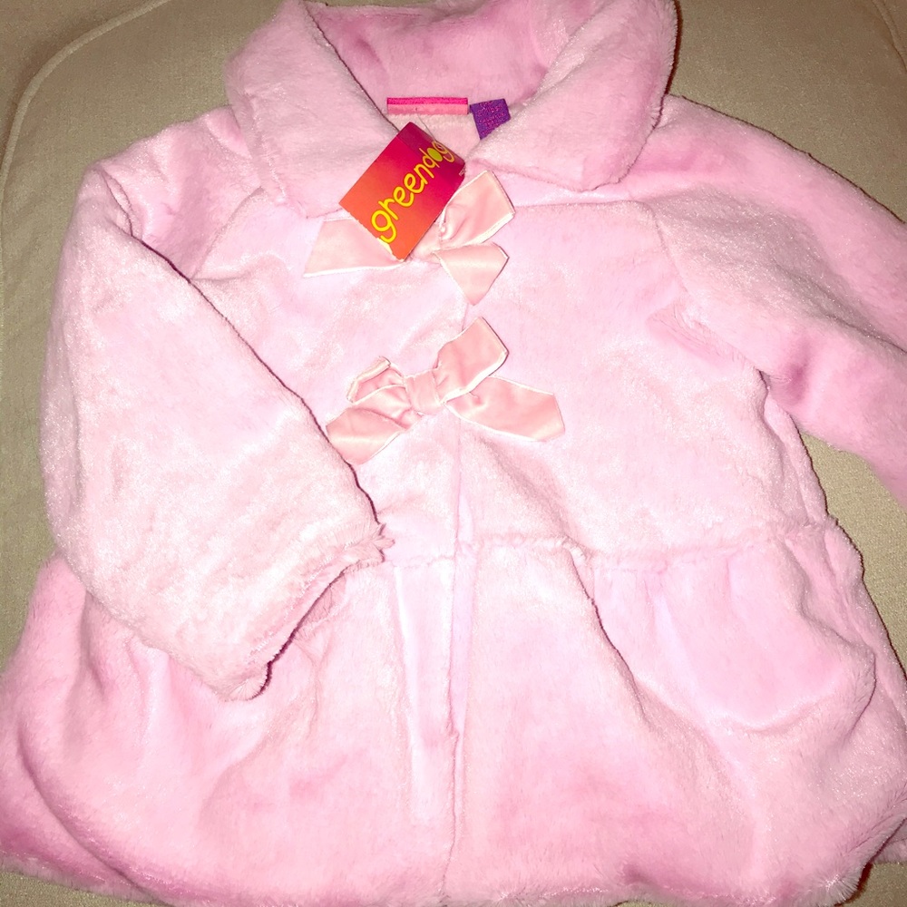 Brand new pink faux fur jacket
